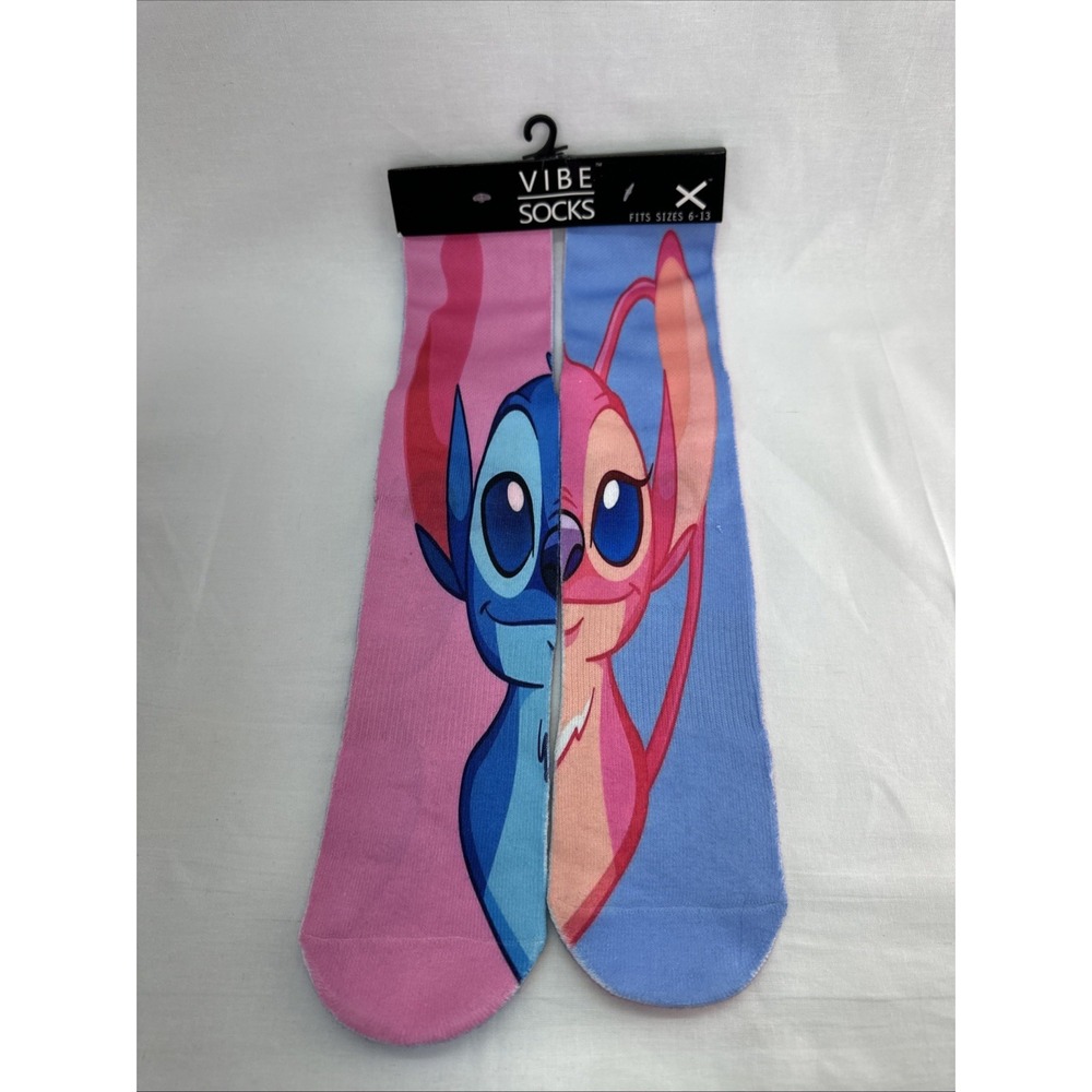 Vibe Socks Alien Couple Split Face Crew Socks One Size 6–13 New